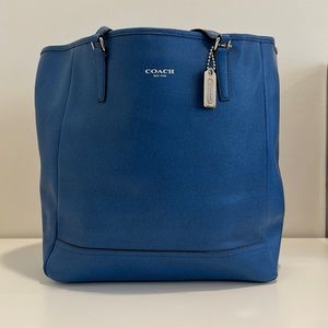 COACH SAFFIANO LEATHER LARGE CITY TOTE COBALT BLUE